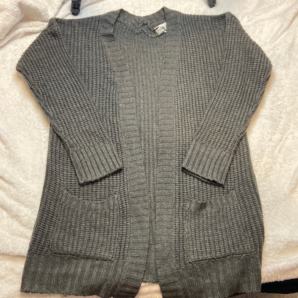 Pink Rose Gray Cardigan Size Medium